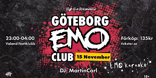 G\u00f6teborg EMO Club | Valand Nattklubb | 15 November