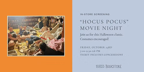 Movie Night at Bird's Bookstore: Hocus Pocus