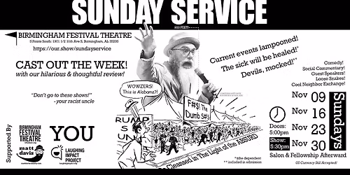 Sunday Service - Cast out the bad news of the week with our Comedy Revival