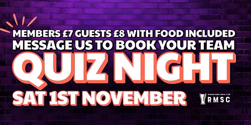 QUIZ NIGHT - MESSAGE US TO RESERVE!