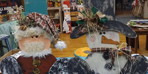rustic Snowman and Santa Workshop