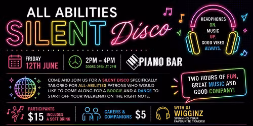 All-abilities Silent Disco @ Piano Bar Geelong