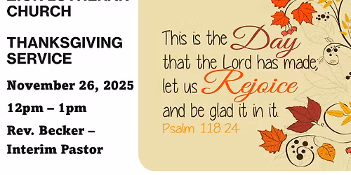 Zion Lutheran Church Thanksgiving Service