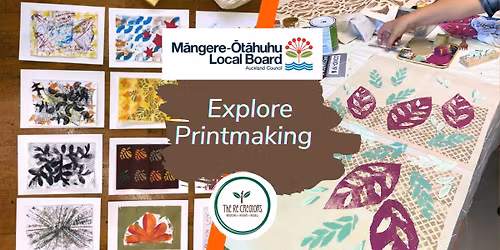 Printmaking, M\u0101ngere East Library, Fri 12 December 10.30am-12.30pm