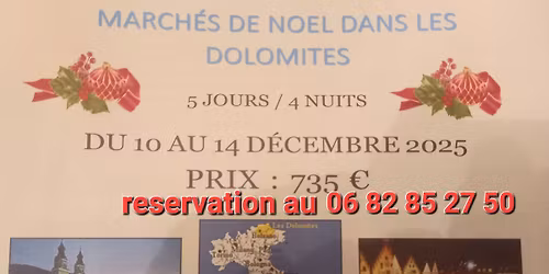 voyages les march\u00e9s de No\u00ebl au dolomites du 12 au 16 d\u00e9cembre 2025