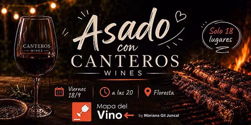 Degustaci\u00f3n + asado Guest Canteros Wines