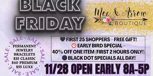 Black Friday @ Moe & Arrow Boutique