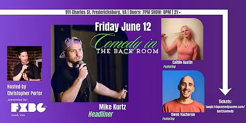 Comedy in "The Back Room" - Friday, June 12th