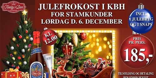 Julefrokost for stamkunder p\u00e5 Freddys Bar i K\u00f8benhavn