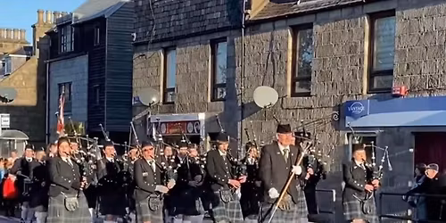 Kintore Pipe Band are leading the Remembrance Sunday Parade