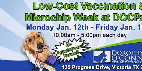 Low-Cost Vaccination & Microchip Week at DOCPAC!