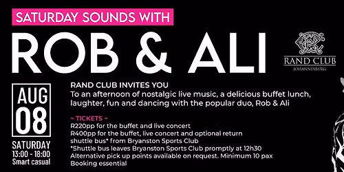 Saturday Sounds with Rob & Ali