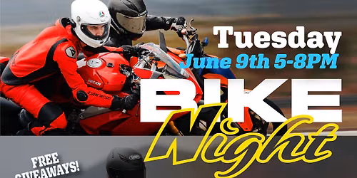 Tuesday, June 9th - Cycle Gear Bike Night featuring Utah SBK