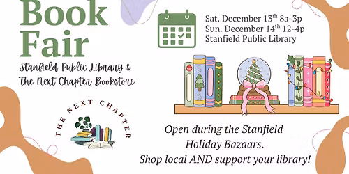 Stanfield Book Fair - The Next Chapter & Stanfield Public Library