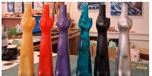 Decoupage your own Cat Wine Bottle Vase