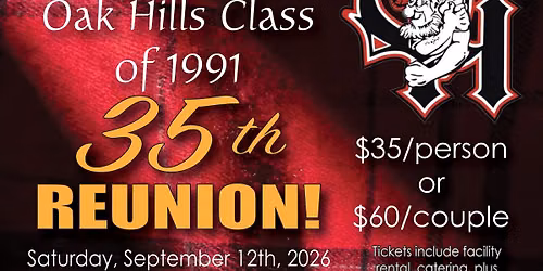 Class of 1991 Oak Hills 35th Reunion!