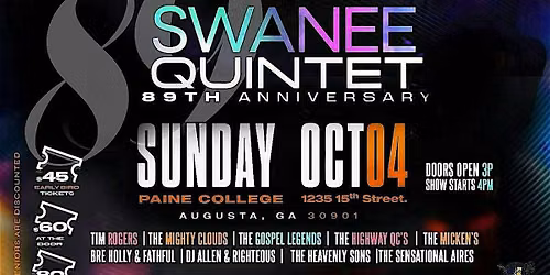 The Swanee Quintet 89th Anniversary Concert