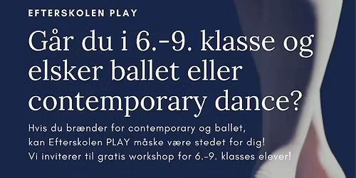Gratis danseworkshop x Efterskolen PLAY (Odense edition)