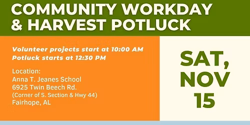 Community Workday & Harvest Potluck
