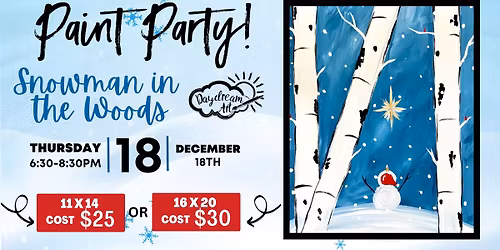 Snowman in the Woods Paint Party