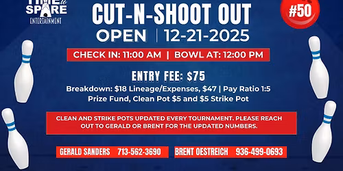 \ud83c\udfb3 Cut-N-Shoot Out Open \u2013 Tournament #50