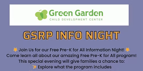 Great Start Readiness Program (Free Pre-K for All) Open House