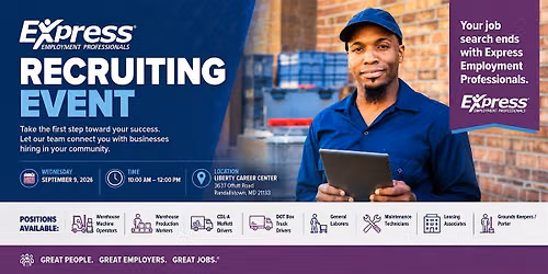 Express Employment Professionals Recruiting Event - 10:00 AM
