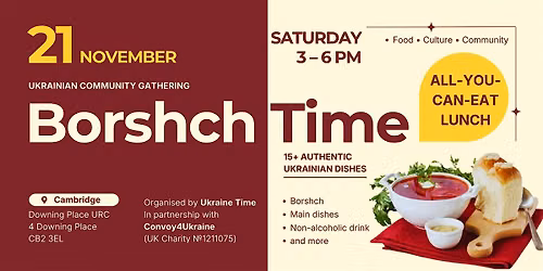 Borshch Time (21 November) \u2014 Food, Culture & Community