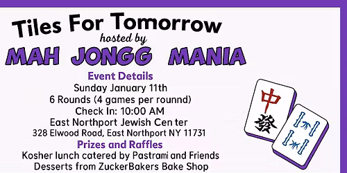 Tiles For Tomorrow 6-Round Mah Jongg Tournament