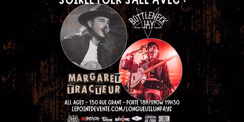 Soir\u00e9e Folk Sale avec Bottleneck Jay et Margaret Tracteur 