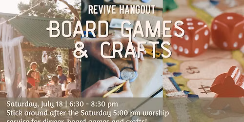 REVIVE Hangout: Board Games and Crafts (young adults)