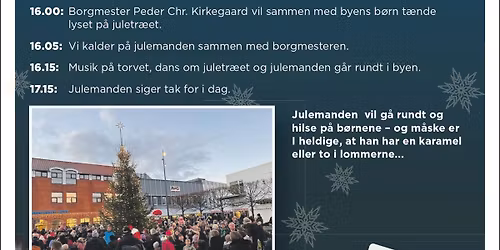 Juletr\u00e6s t\u00e6nding p\u00e5 R\u00e5dhustorvet