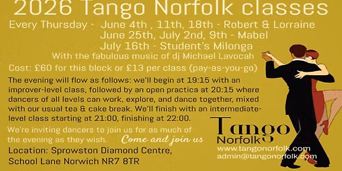 Tango Norfolk Classes