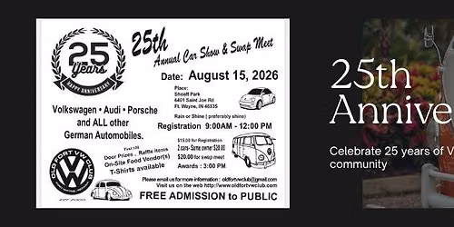 25th Anniversary \u2014 Old Fort VW club show