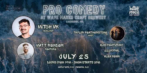 Pro Comedy at Wave Maker Craft Brewery