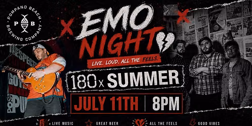 Emo Night with 180xSummer at Pompano Beach Brewing Co.