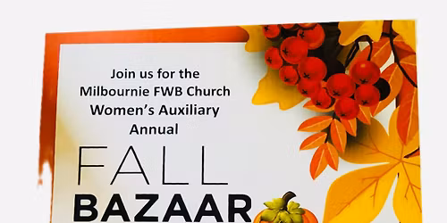 Annual FALL BAZAAR FUNDRAISER!!!