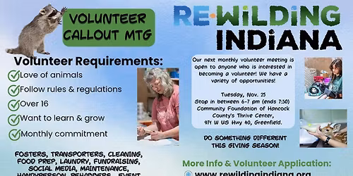 ReWilding Indiana Volunteer Callout Meeting 