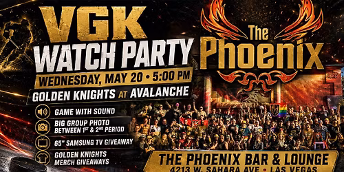 VGK Watch Party at The Phoenix \u2014 65" Samsung TV & VGK Merch Giveaway, & Big Group Photo