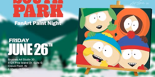 South Park FanArt Painting Night at Brushes Art Studio 30