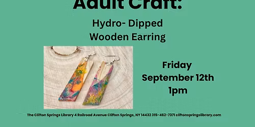Adult Craft: Hydro-Dipped Wooden Earrings
