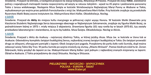 Pielgrzymka do Japonii \u015bladami \u015bw. Maksymiliana Marii Kolbe i polskich misjonarzy 11-22 Maj 2026