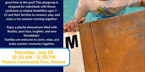 Playgroup for 7-12 year olds - July Fun at the Monona Pool! 