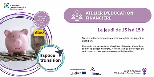 Atelier \u00e9ducation financi`ere
