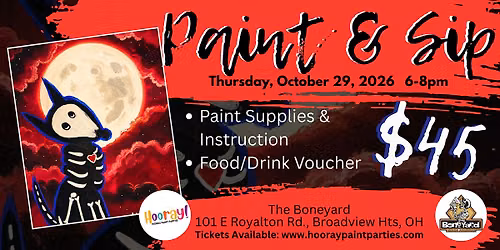 Skeleton Pup Paint and Sip