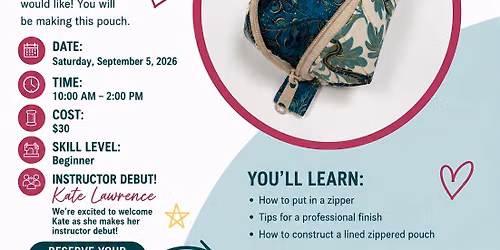 Come Make A Drop Zone Zipper Pouch!
