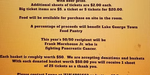 LAKE GEORGE COMMUNITY METHODIST CHURCH BASKET SOCIAL