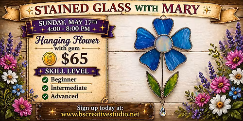 Stained Glass with Mary-HANGING FLOWER