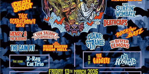 BEDLAM BREAKOUT - Psychobilly, Rockabilly ,Garage trash and surf punk weekender