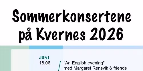 Sommerkonsertene p\u00e5 Kvernes 2026